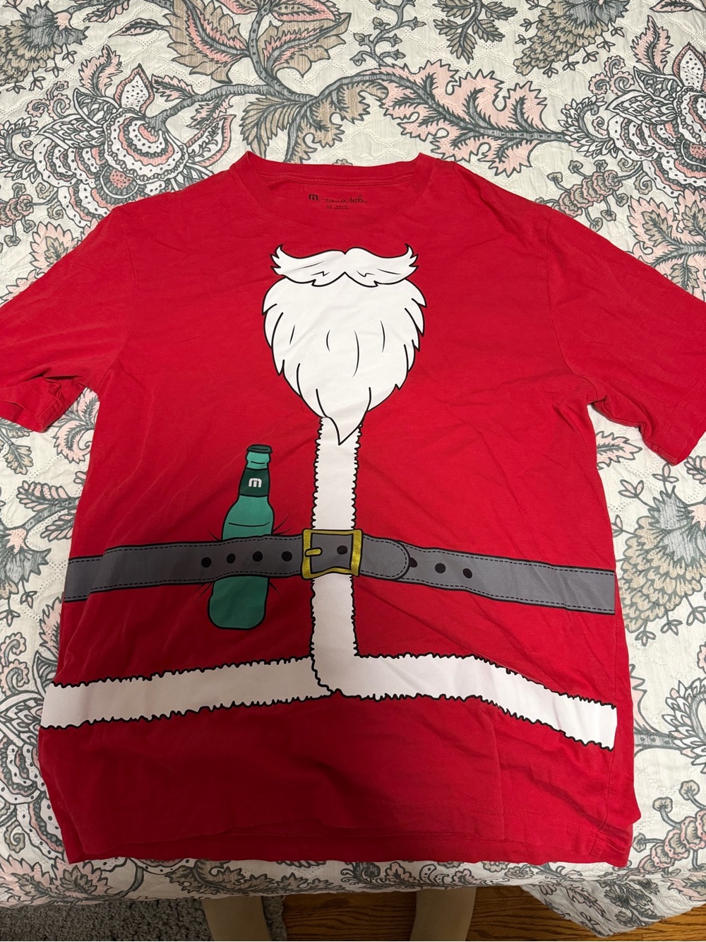 Travis Mathew Red Santa Belt Graphic Short Sleeve Tee